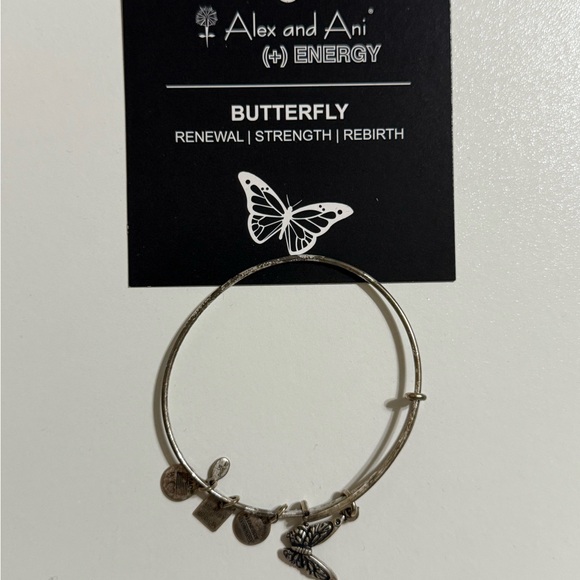 Alex and Ani Silver Charm Bracelet with Butterfly - Picture 1 of 3